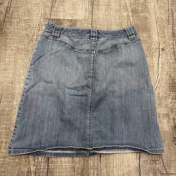 Talbots Women's Denim Skirt Size 4 Blue Stretch Jean Knee Length Casual Pockets - Picture 8 of 8